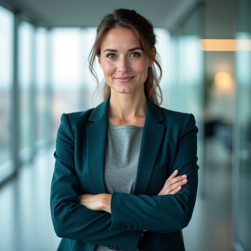 Leitende Beraterin von Konexus Consulting im modernen Büroumfeld